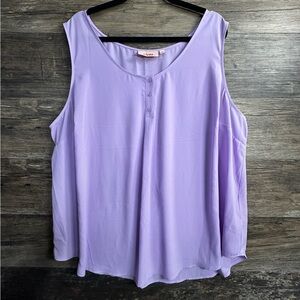 EVRI Relaxed Buttoned Purple Tank Top